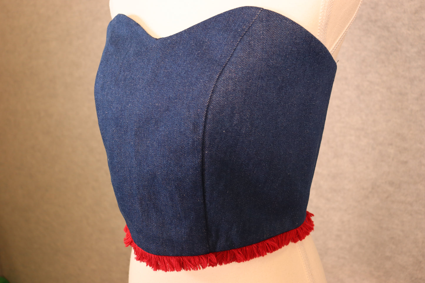 Women’s Denim Lace-Up Crop Top