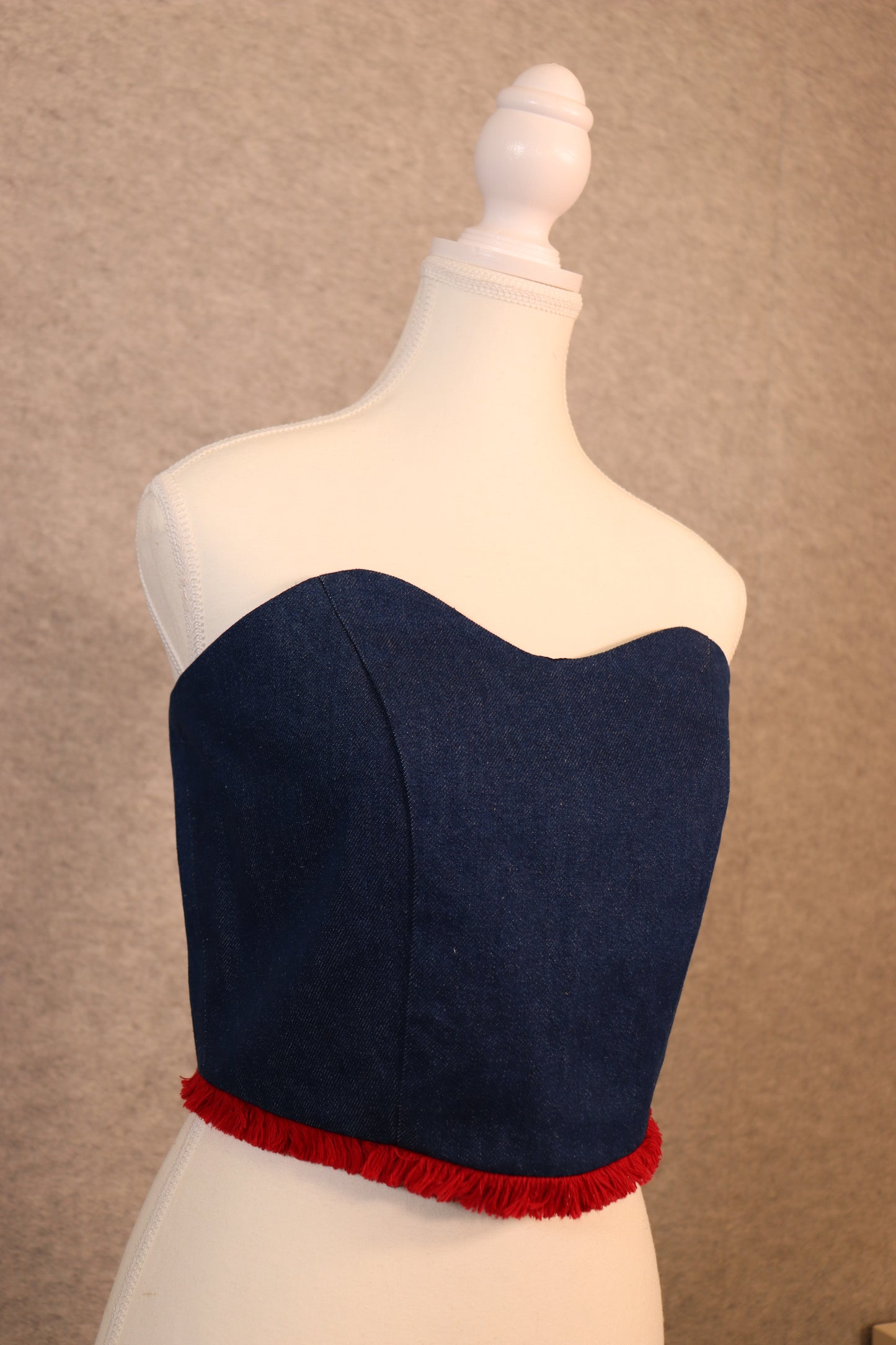 Women’s Denim Lace-Up Crop Top