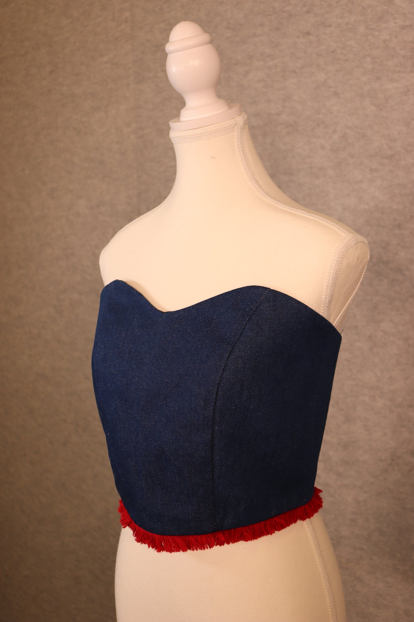 Women’s Denim Lace-Up Crop Top