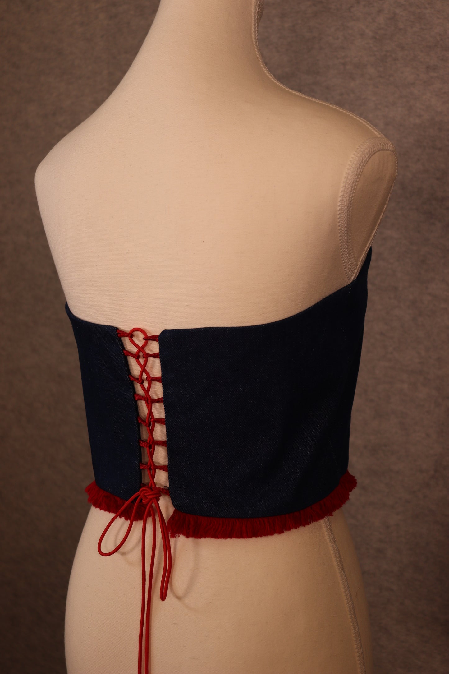 Women’s Denim Lace-Up Crop Top