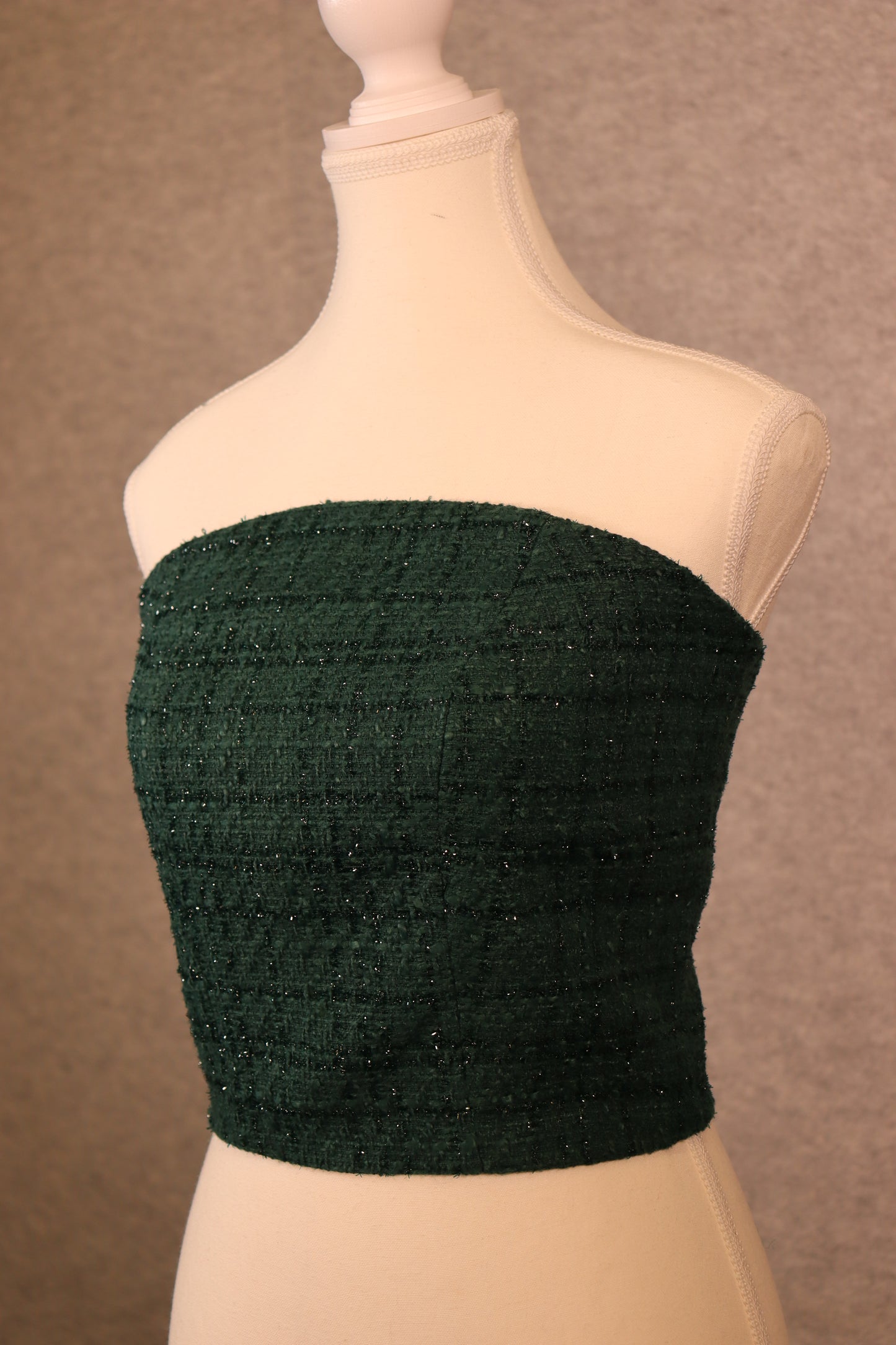 Women’s Green Chenille Lace-Up Crop Top
