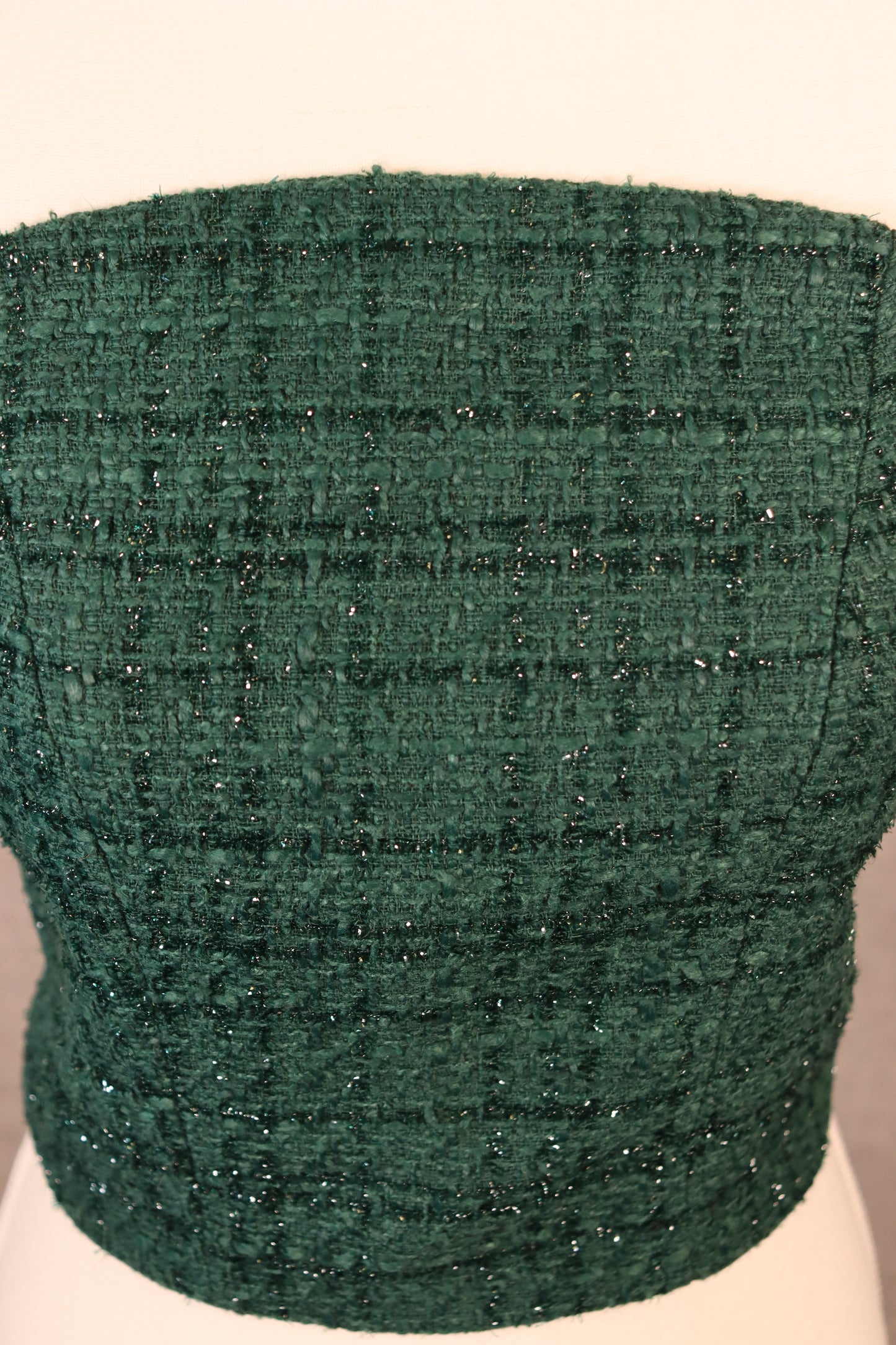 Women’s Green Chenille Lace-Up Crop Top